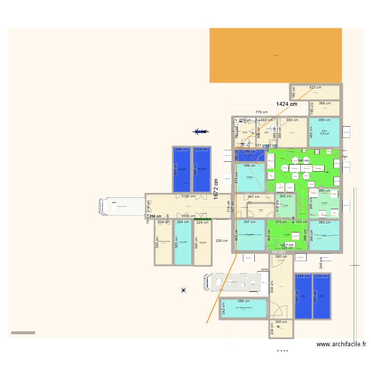 Boulouparis-Simple. Plan de 27 pièces et 412 m2