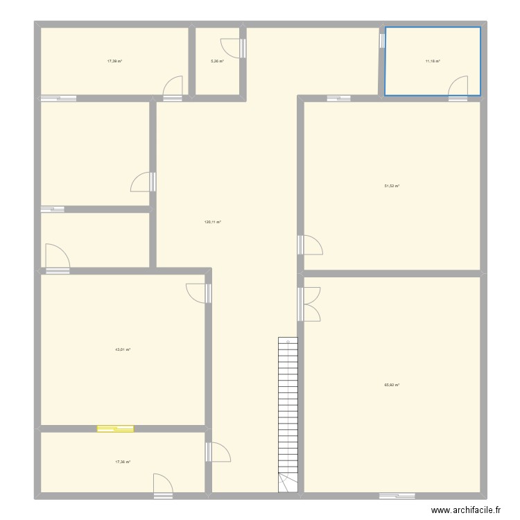 tine. Plan de 8 pièces et 332 m2