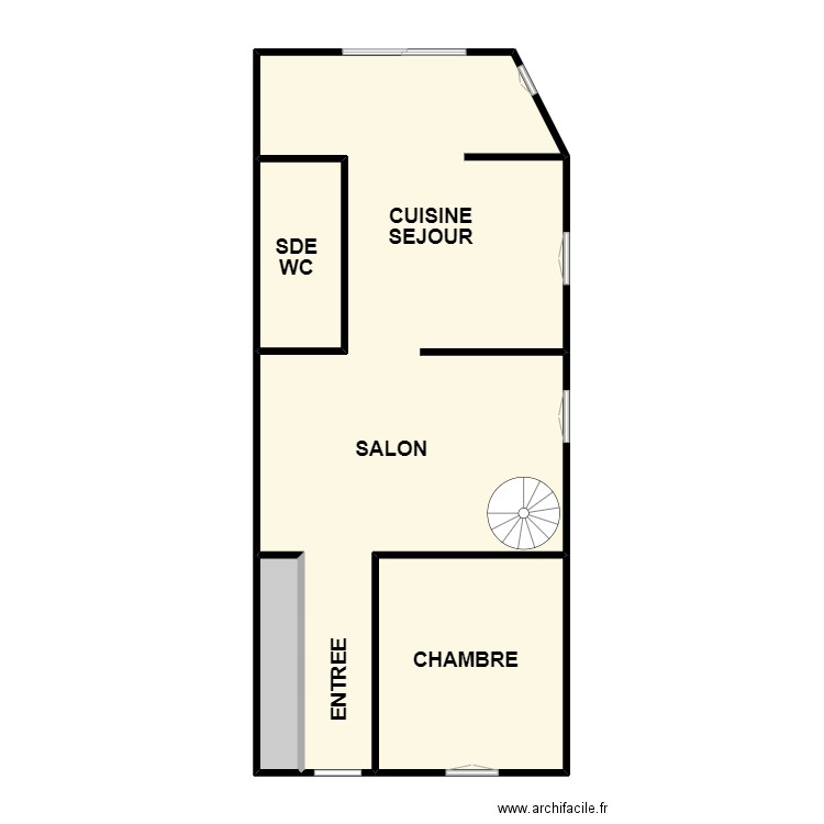 tailleux . Plan de 4 pièces et 78 m2