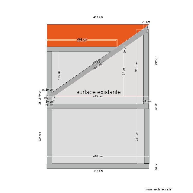 dépendance coupe ouest . Plan de 0 pièce et 0 m2