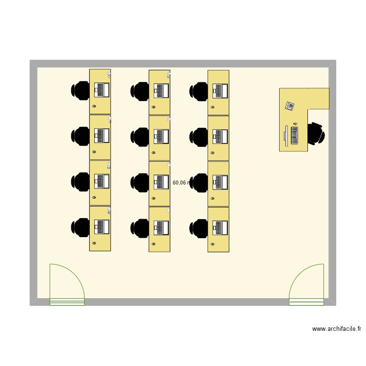 Plan classe SIO1. Plan de 1 pièce et 60 m2