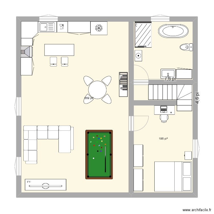 Annexe B - . Plan de 2 pièces et 80 m2