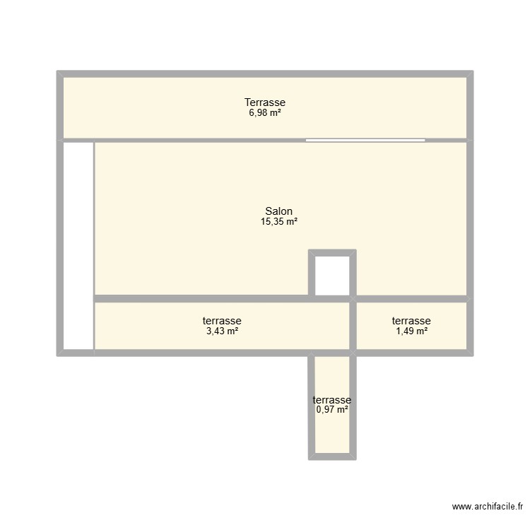 ponchet. Plan de 5 pièces et 28 m2