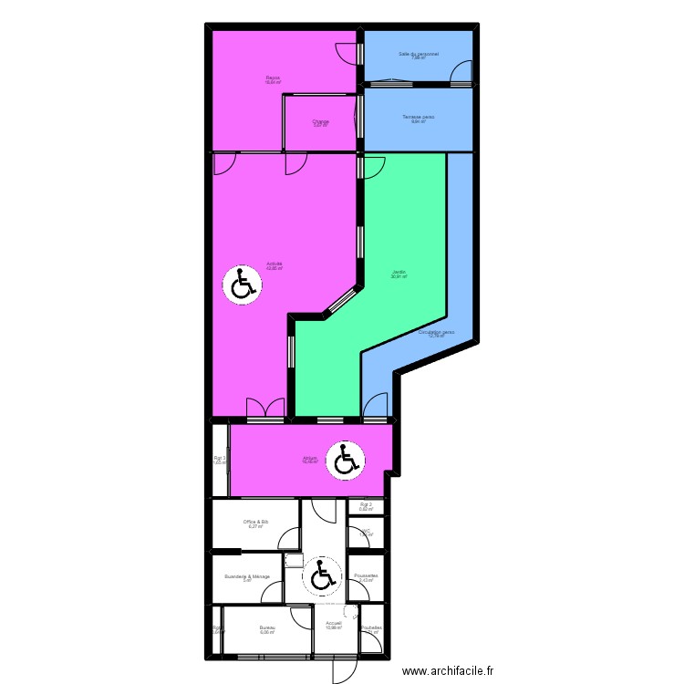 94I28C Projet v2. Plan de 18 pièces et 182 m2