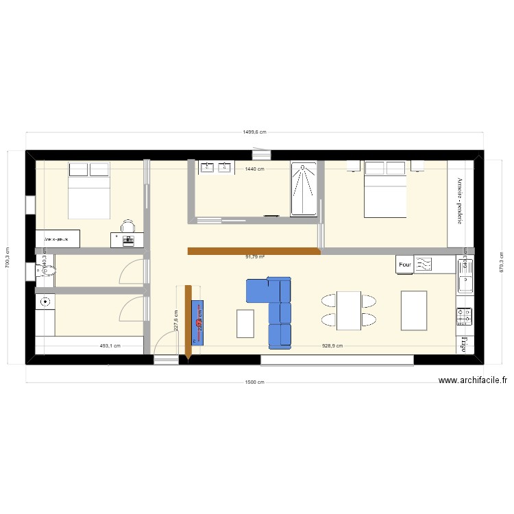 Chalet. Plan de 1 pièce et 92 m2