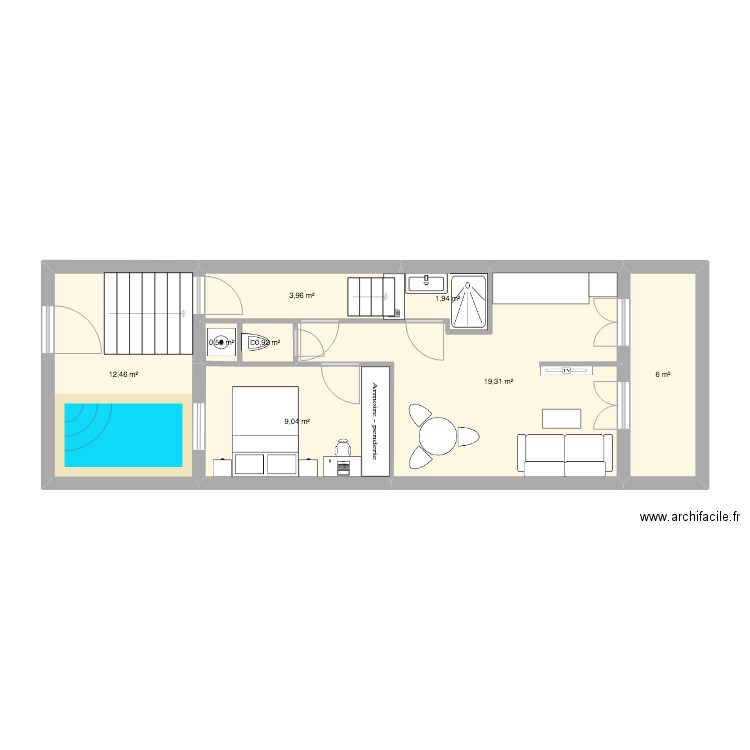 VILLA FIORA. Plan de 8 pièces et 54 m2