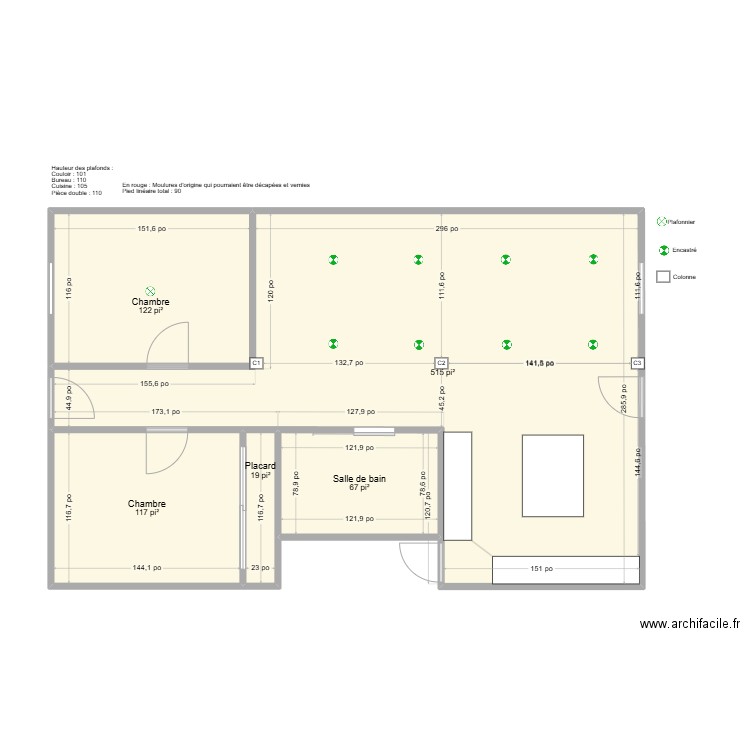 3698 Éthel-protegé. Plan de 5 pièces et 78 m2