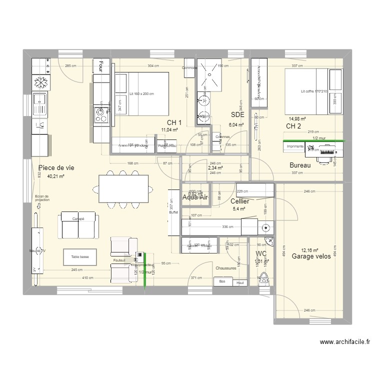 Saintes Maison de l'Estuaire. Plan de 9 pièces et 95 m2