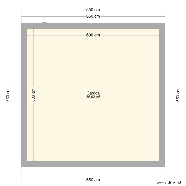 GARAGE. Plan de 1 pièce et 36 m2