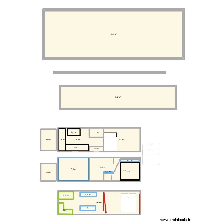 M250. Plan de 22 pièces et 164 m2