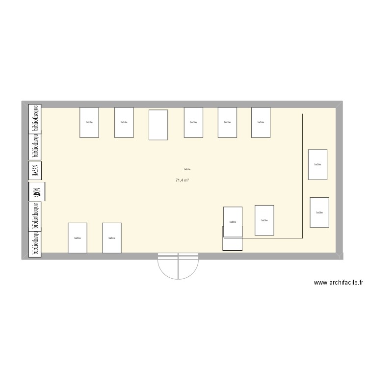 minian achkenaz. Plan de 1 pièce et 71 m2