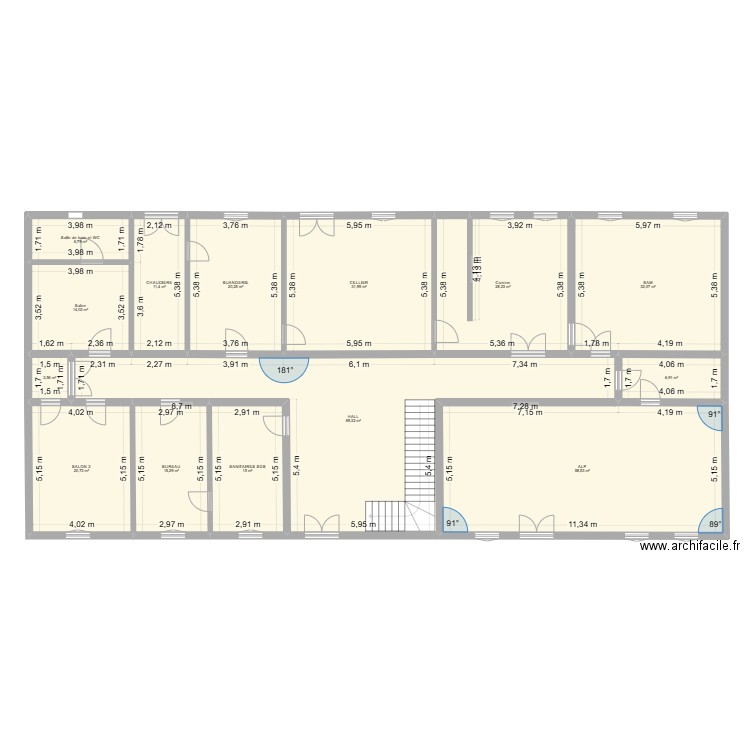 SOEURS RDC. Plan de 14 pièces et 333 m2