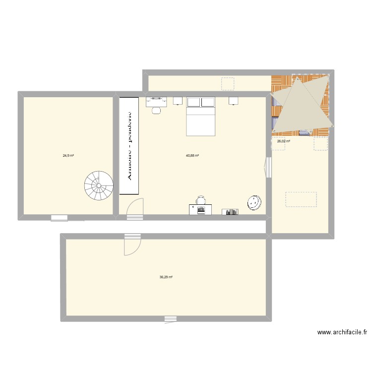 Projet maison / duplex. Plan de 4 pièces et 128 m2