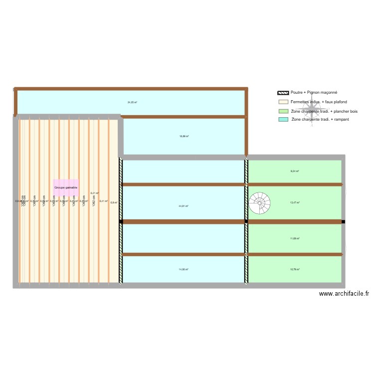 130 m² plain pied. Plan de 31 pièces et 392 m2