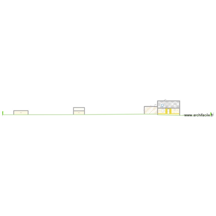 Plan facade. Plan de 9 pièces et 106 m2