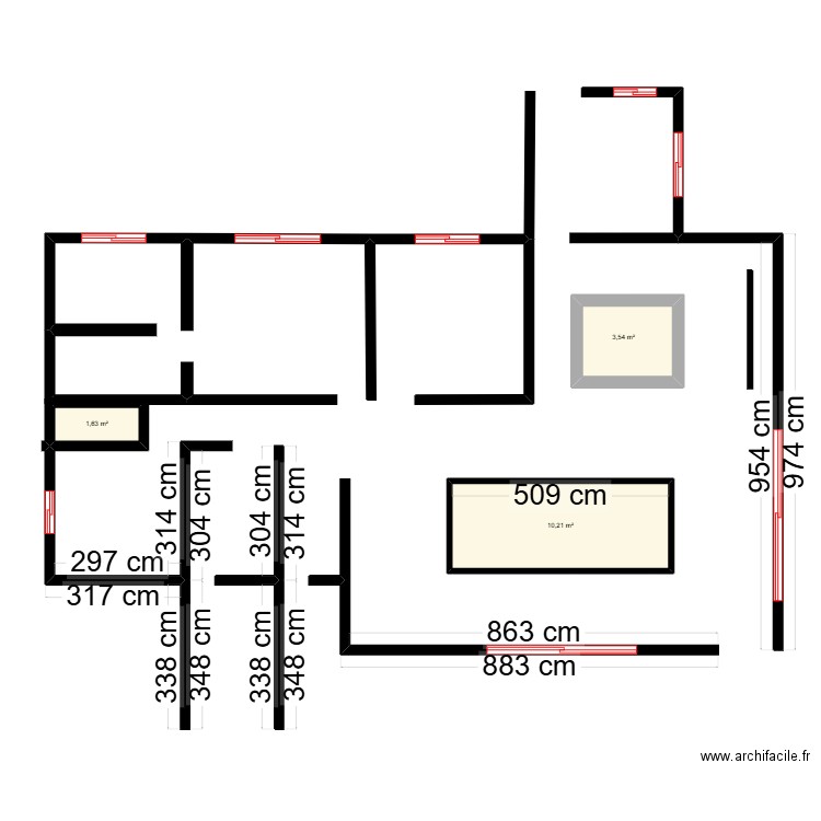 Ra's maison. Plan de 3 pièces et 15 m2