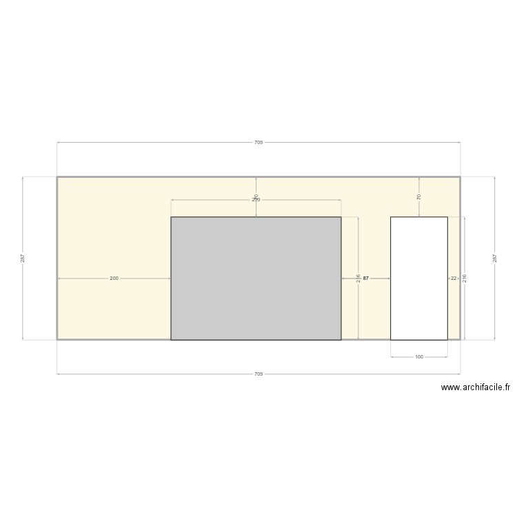 Arrière Extension. Plan de 1 pièce et 20 m2