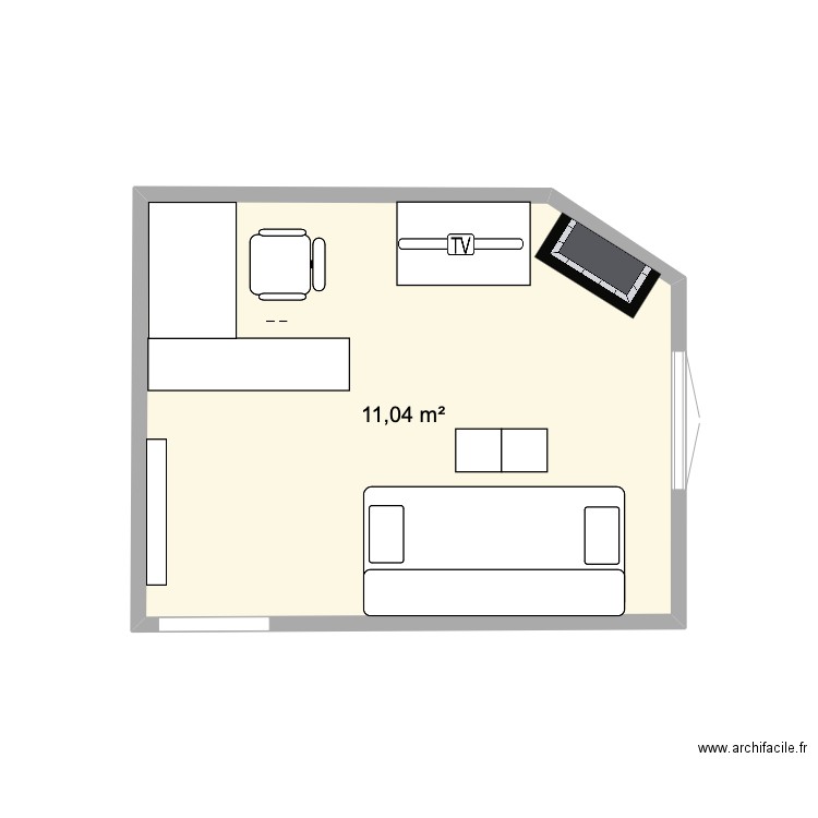 Vichy. Plan de 1 pièce et 11 m2