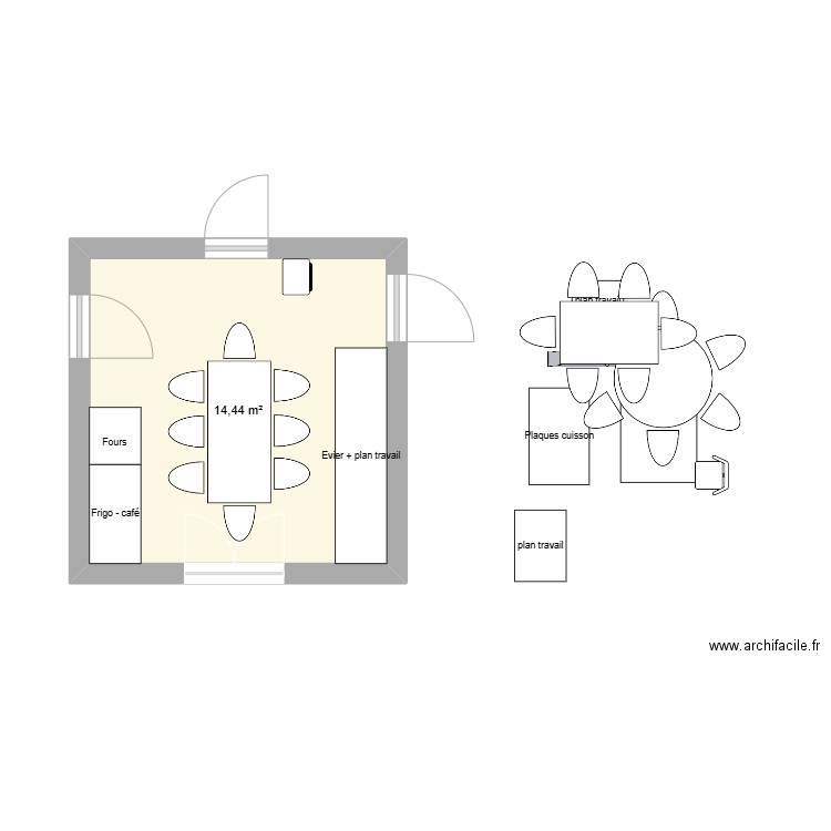 CUISINE siematic pure. Plan de 1 pièce et 14 m2