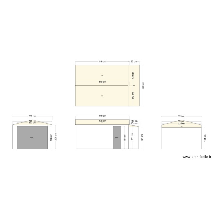 plan coupe. Plan de 0 pièce et 0 m2