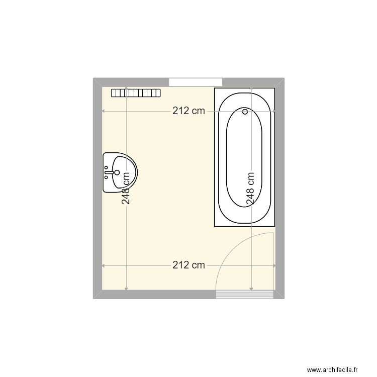 Etat-Actuel_Four. Plan de 1 pièce et 5 m2