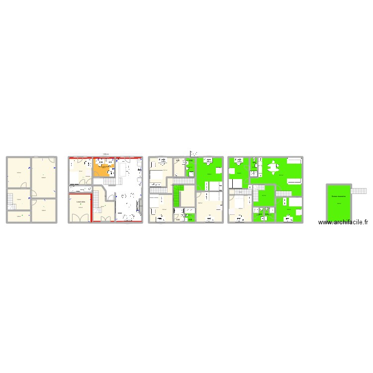 Hambursin 14 . Plan de 27 pièces et 347 m2