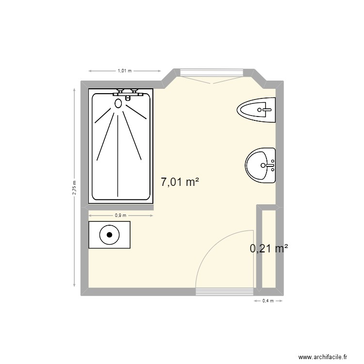 MARIS  Lucien. Plan de 2 pièces et 7 m2