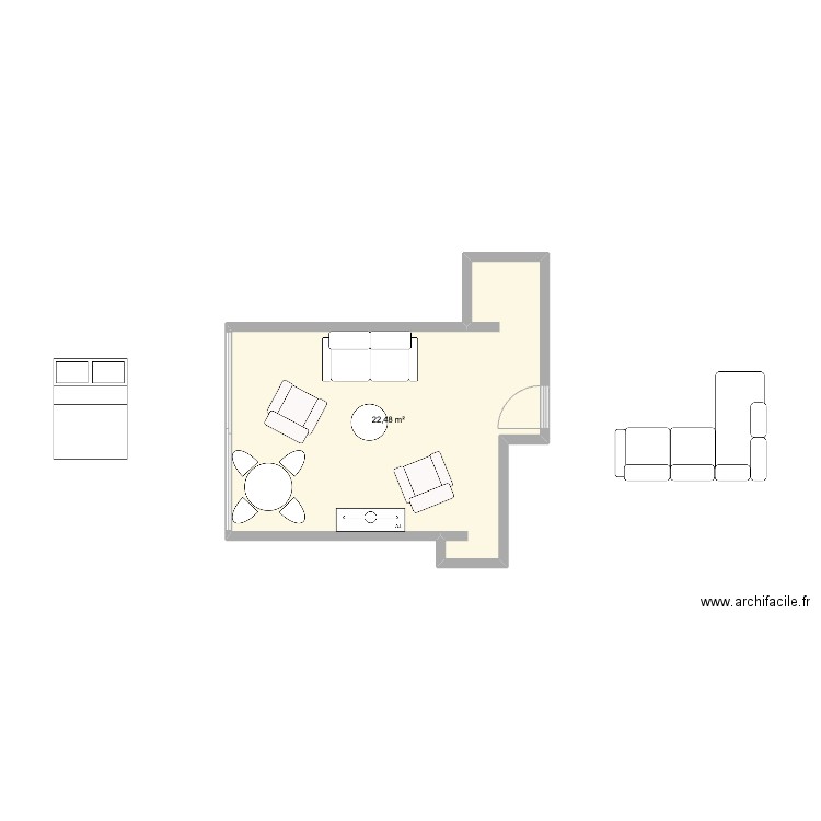 Mandels. Plan de 1 pièce et 22 m2