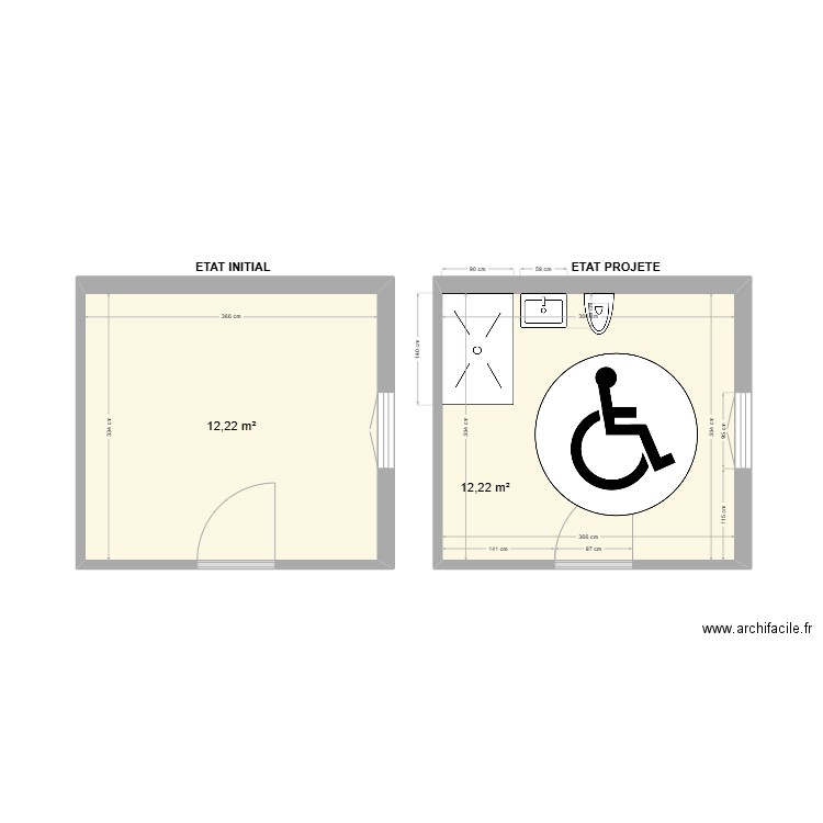 OIGHLANI. Plan de 2 pièces et 24 m2