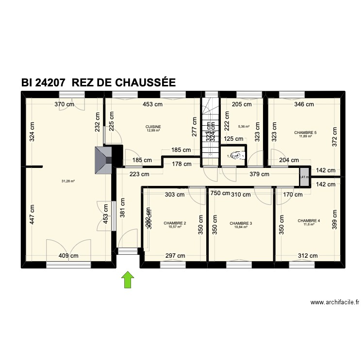 BI 24207. Plan de 18 pièces et 223 m2