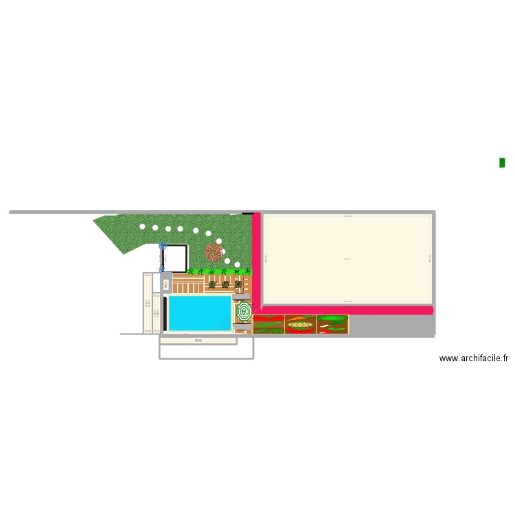 piscine 3. Plan de 7 pièces et 175 m2