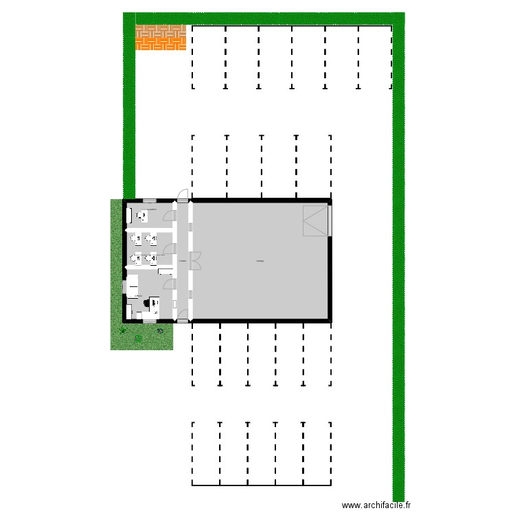 Entrepot entreprise off. Plan de 5 pièces et 143 m2