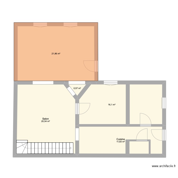 maison perso. Plan de 5 pièces et 71 m2