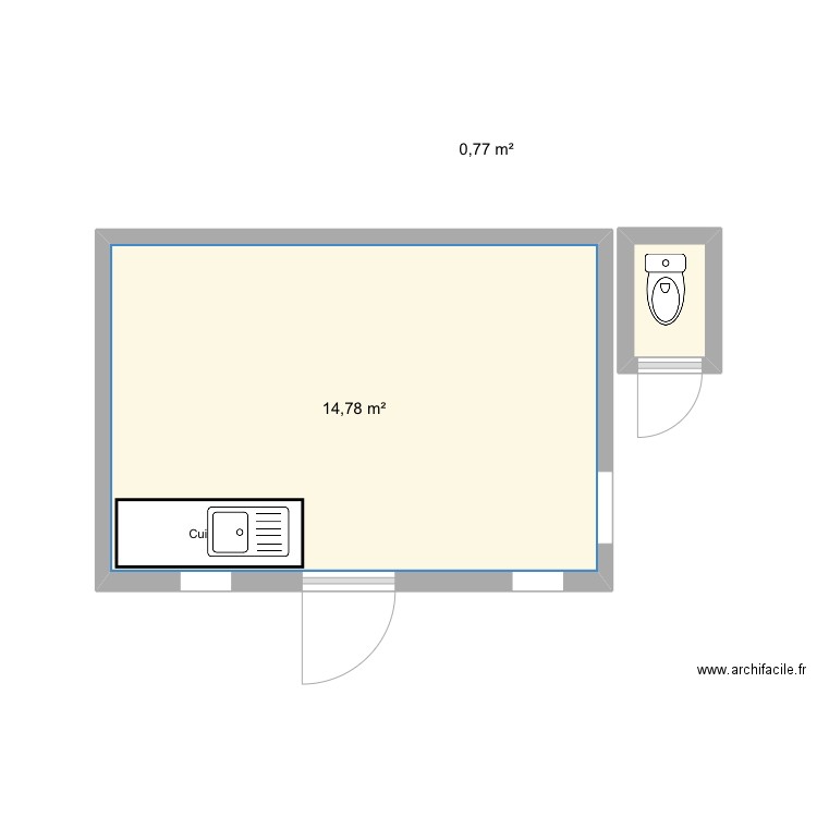 Jardin - Cabanon2. Plan de 2 pièces et 16 m2