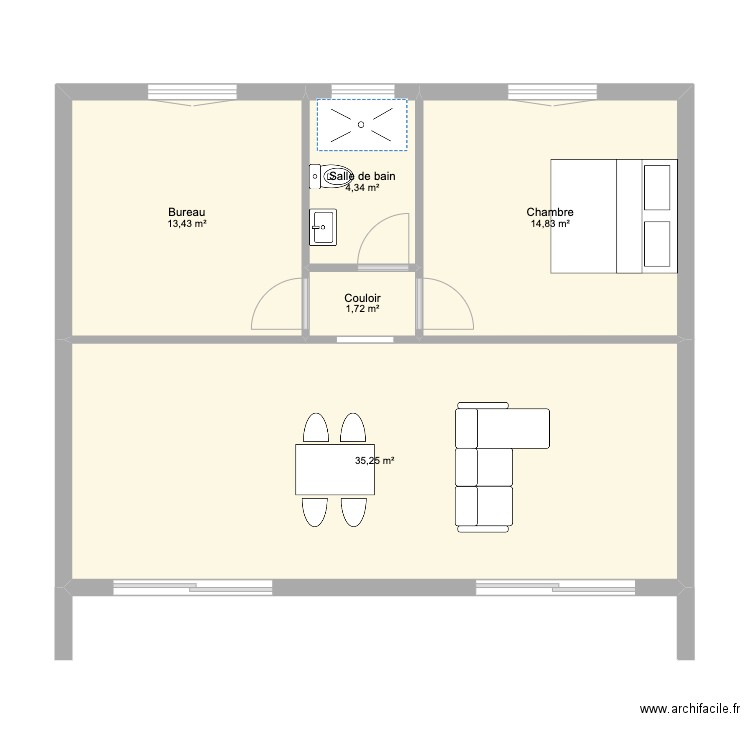 FINAL CASA V4. Plan de 5 pièces et 70 m2