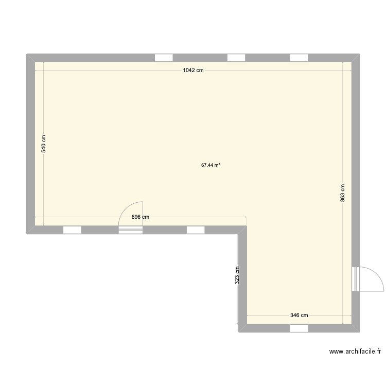 Plan -  Murinieres 1. Plan de 1 pièce et 67 m2