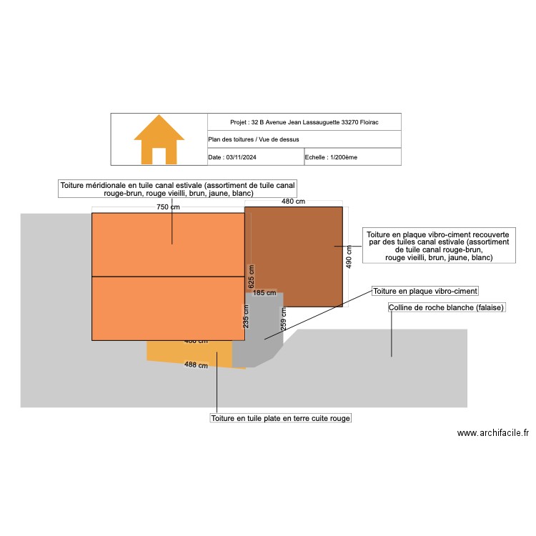 Vue de dessus Avant travaux. Plan de 0 pièce et 0 m2