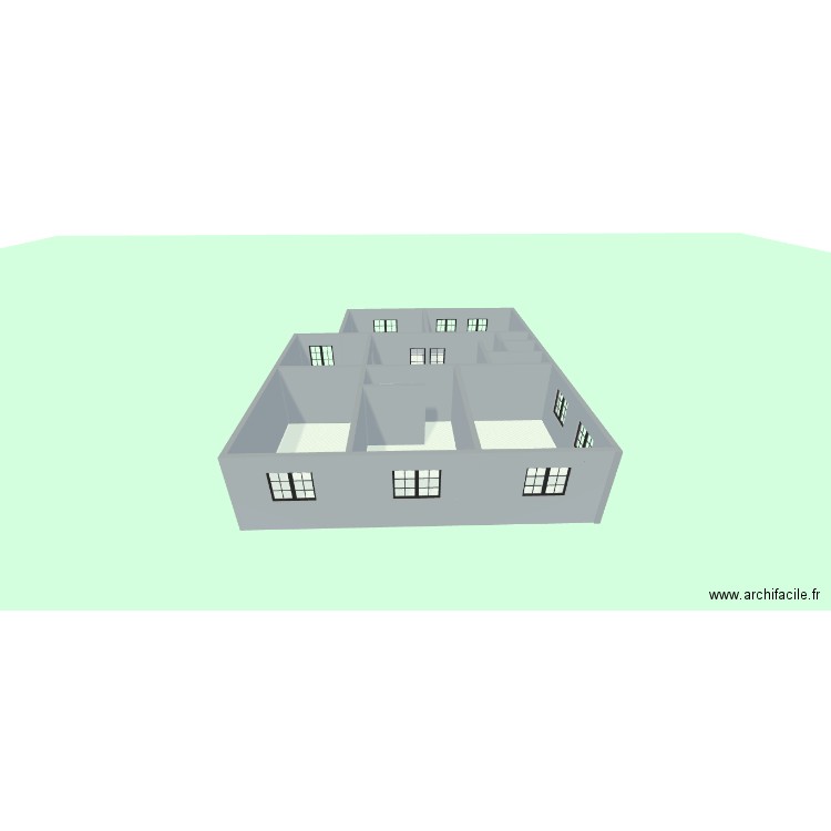 RDC. Plan de 9 pièces et 142 m2