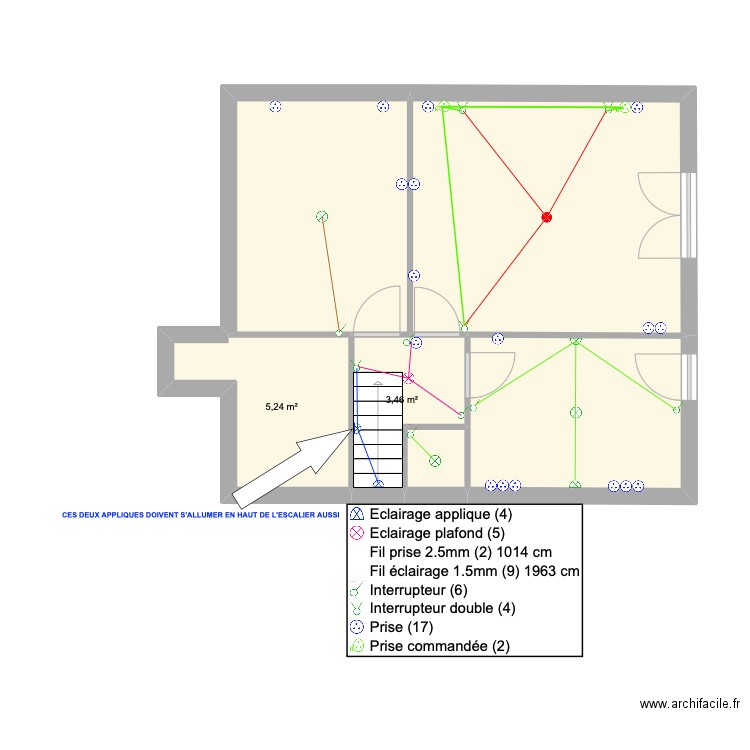 SOUS SOL - DEVAUX. Plan de 6 pièces et 46 m2