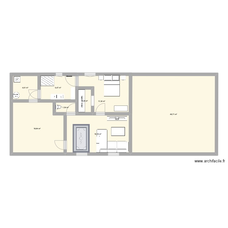 maison 1. Plan de 8 pièces et 113 m2