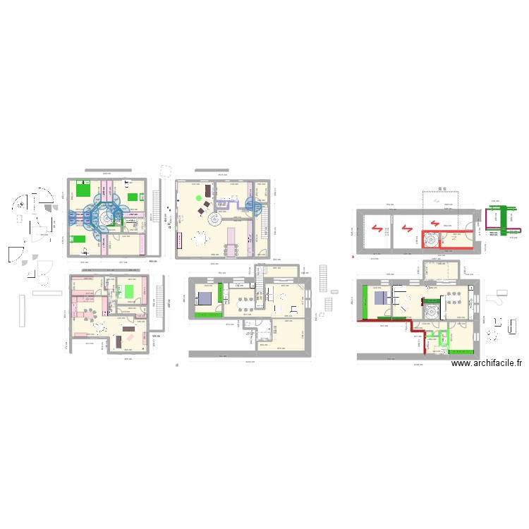 colimacon 3. Plan de 43 pièces et 413 m2