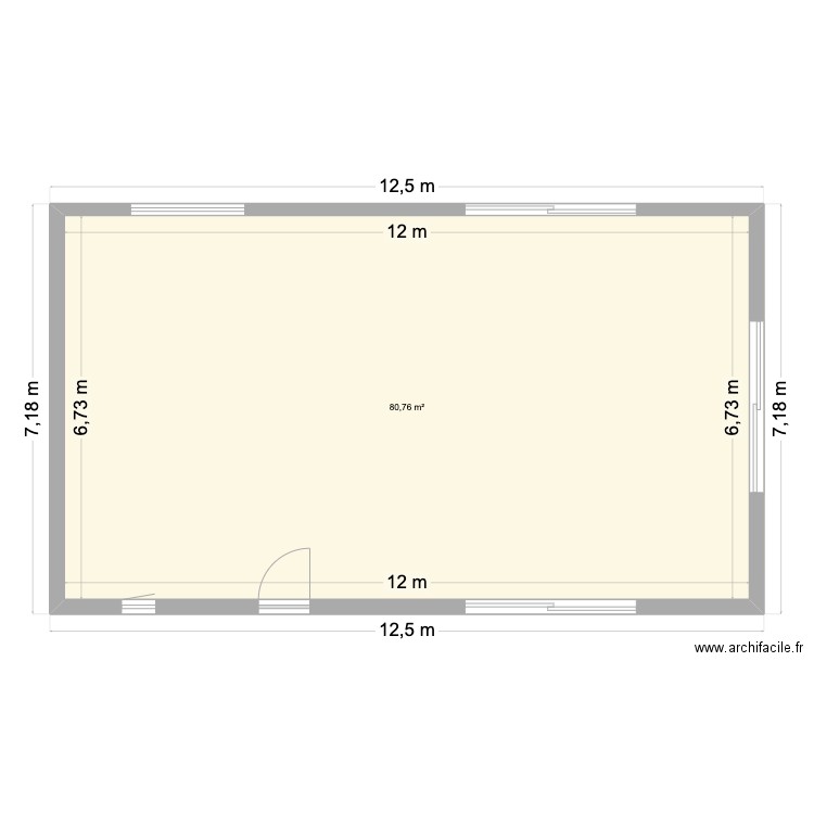 Extension. Plan de 1 pièce et 81 m2