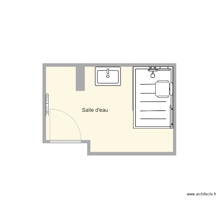 Plan après travaux. Plan de 1 pièce et 5 m2