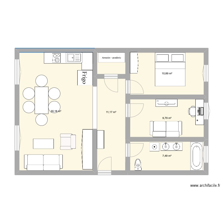 Plan v0.4. Plan de 5 pièces et 70 m2