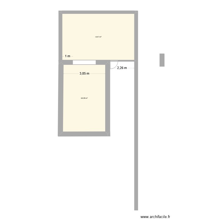 Essai. Plan de 2 pièces et 52 m2