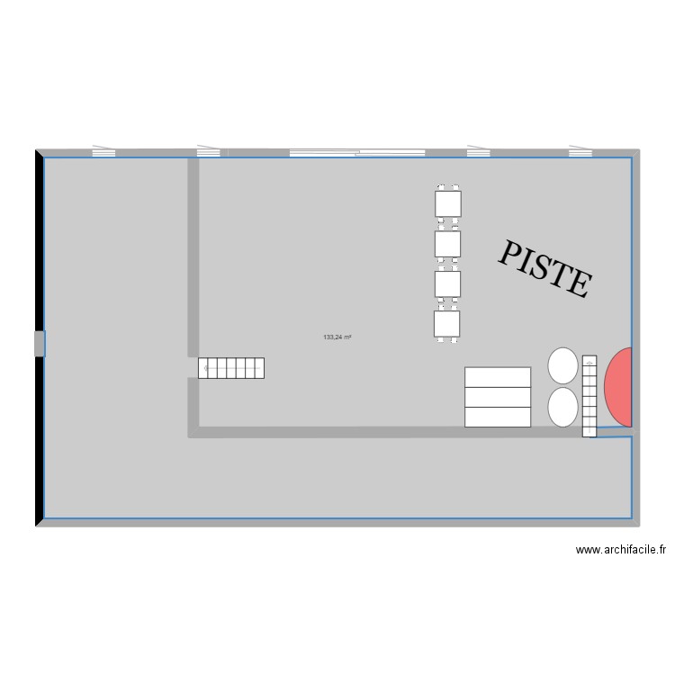 pandora. Plan de 1 pièce et 133 m2