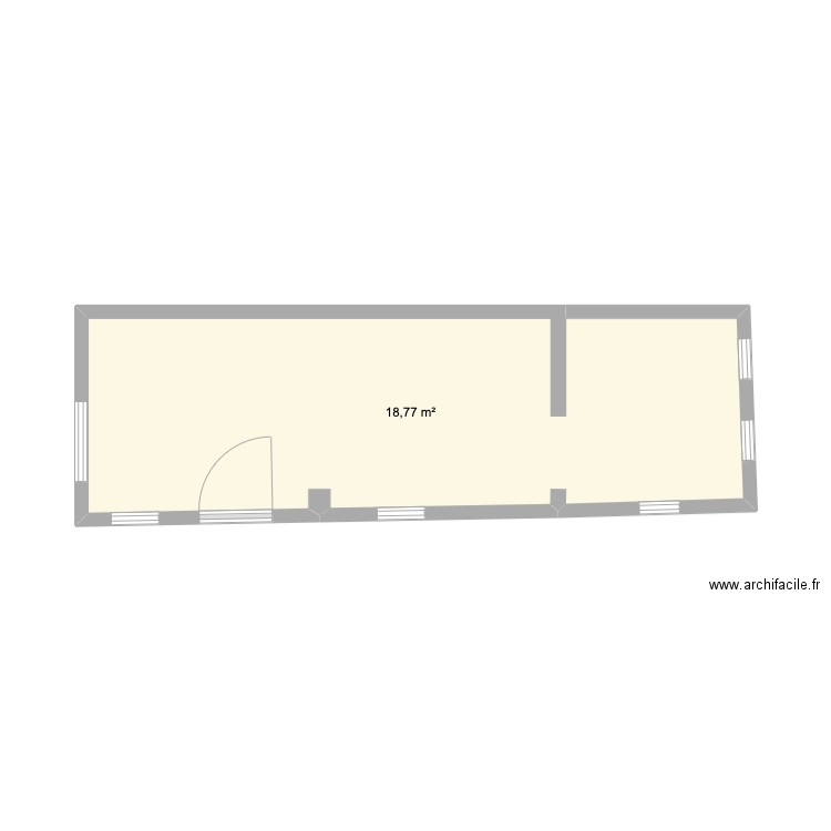 cabanon. Plan de 1 pièce et 19 m2