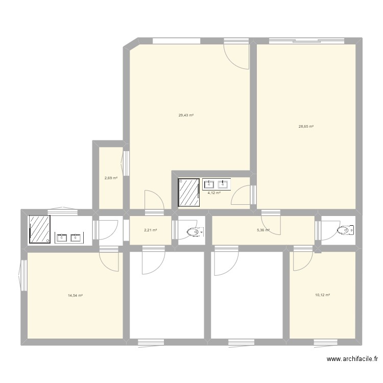 AXA Elo. Plan de 8 pièces et 97 m2