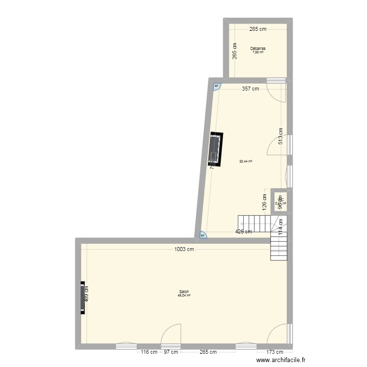 RDC BRIANCON. Plan de 4 pièces et 86 m2