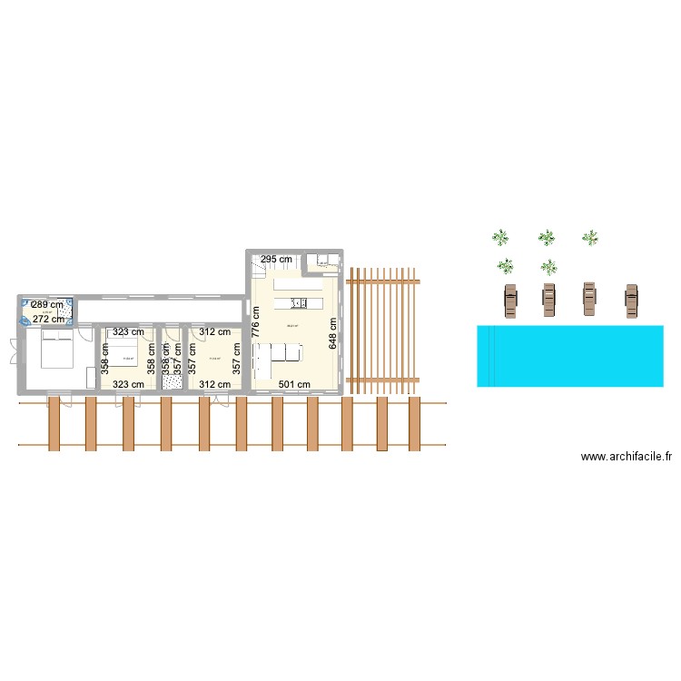 neratzia. Plan de 6 pièces et 69 m2